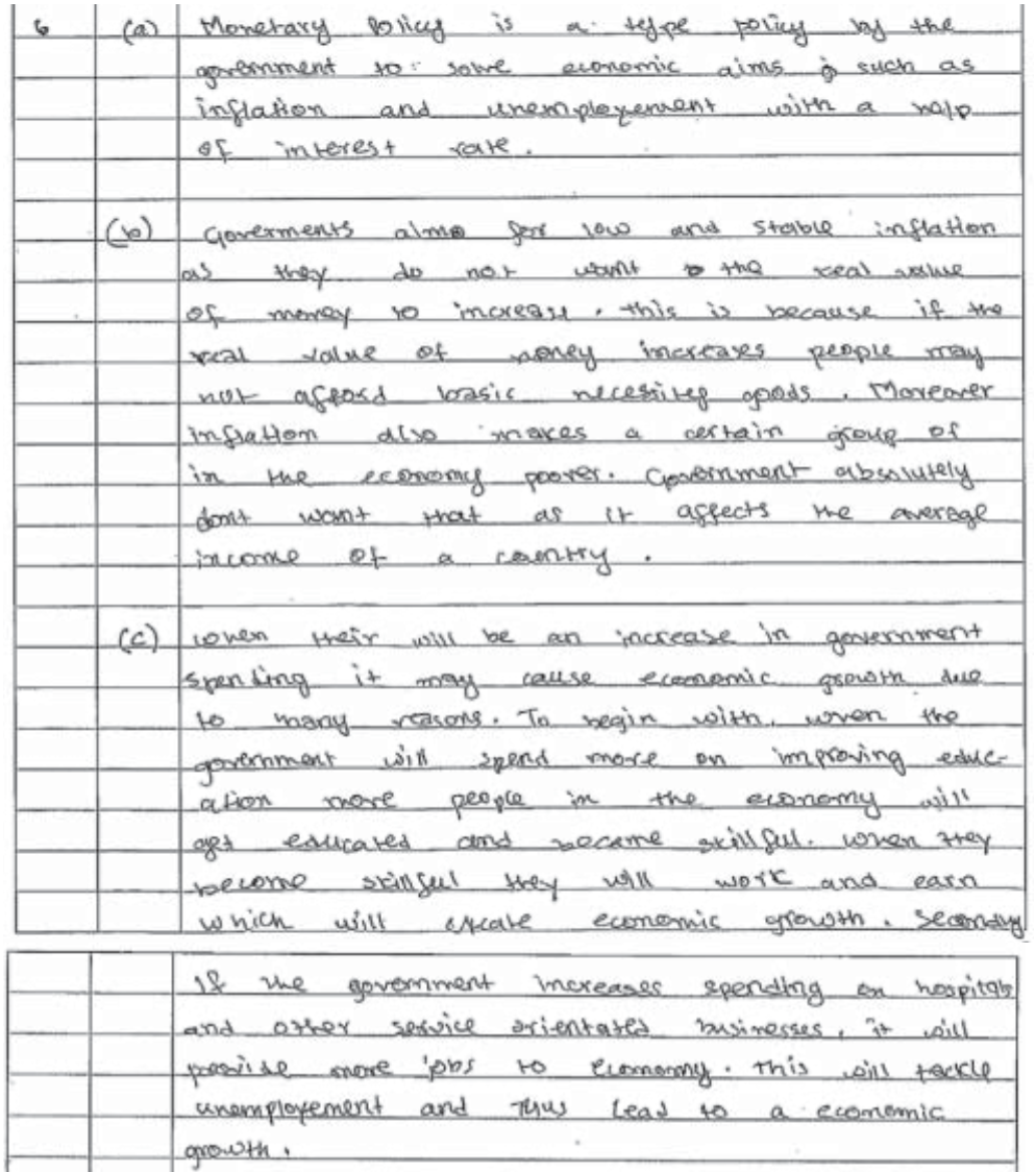 Example Candidate Responses (Standards Booklet)